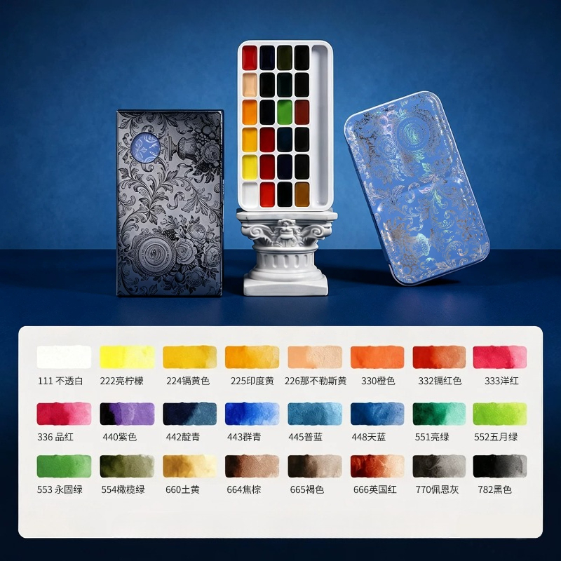 Rubens 24 Colors 1ml Solid Wat - Watercolor Paint Set Solid Pigment 评论和价格