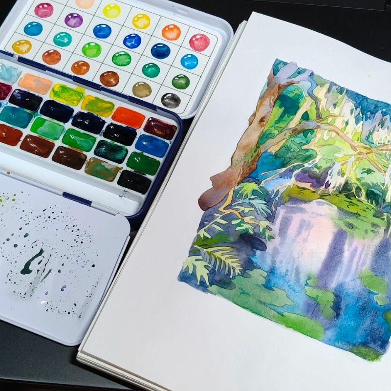 Rubens 24 Colors 1ml Solid Wat - Watercolor Paint Set Solid Pigment 评论和价格