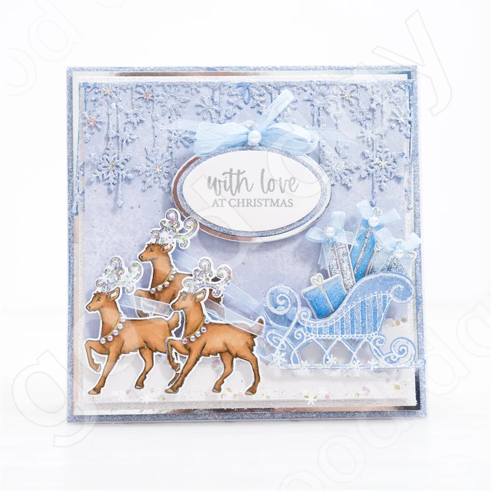 New Christmas Elk Snowflake Wr - Clear Silicone Stamps For Card Making 评论和价格