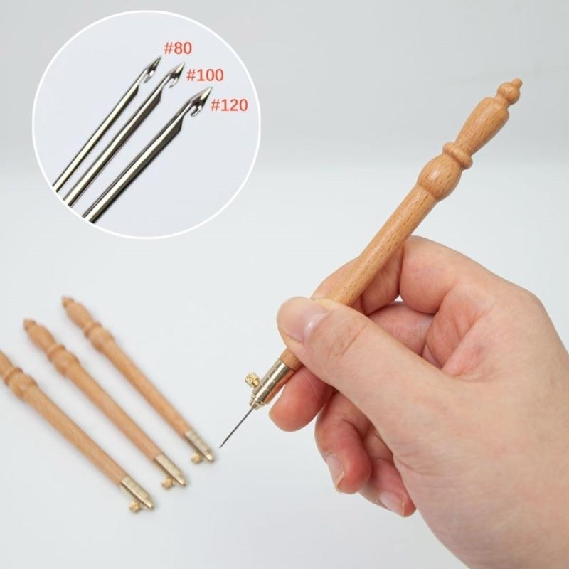  Embroidery Hook Set with Need - Wooden Crochet Hooks Ergonomic Handle 评论和价格