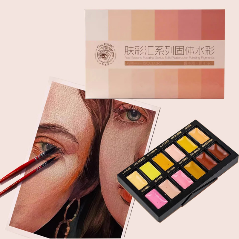 12color Skin Color Solid Water - Watercolor Paint Set Solid Pigment 评论和价格