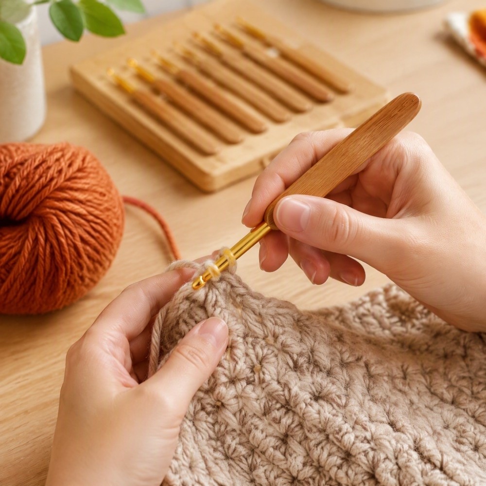 8pcs 2.5-6mm Sizes Crochet Hoo - Wooden Crochet Hooks Ergonomic Handle 评论和价格