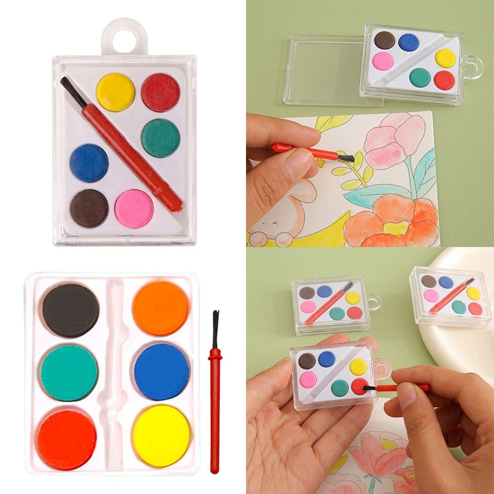 Portable with Painting Brush W - Watercolor Paint Set Solid Pigment 评论和价格