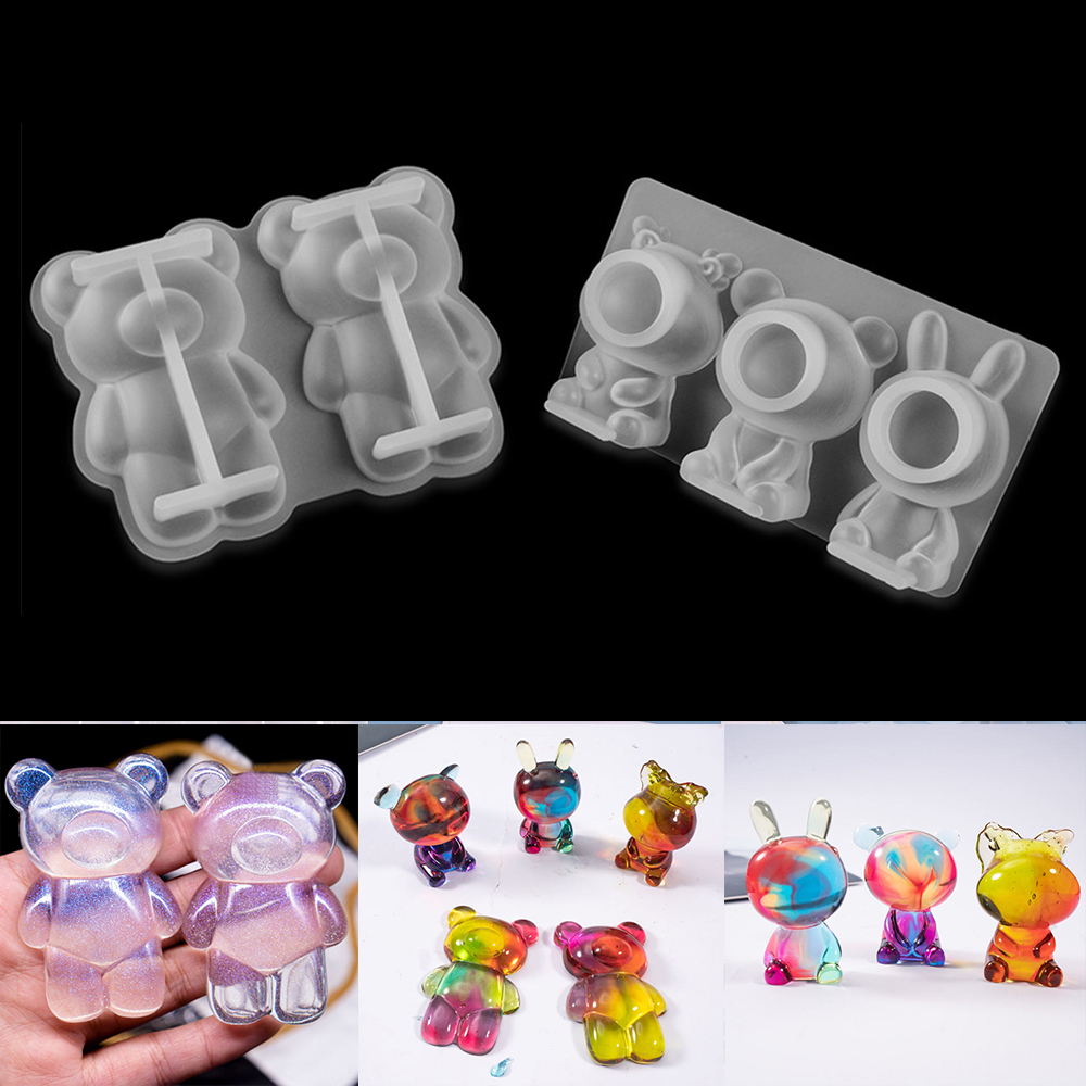 3D Cartoons Animal Doll Silico - Silicone Epoxy Resin Molds Set 评论和价格